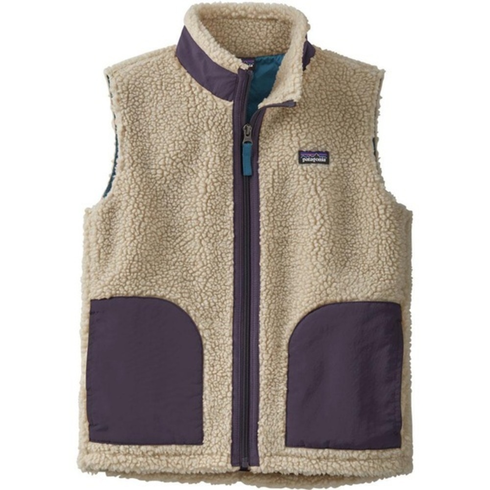 Patagonia Cream and Purple Sherpa Vest